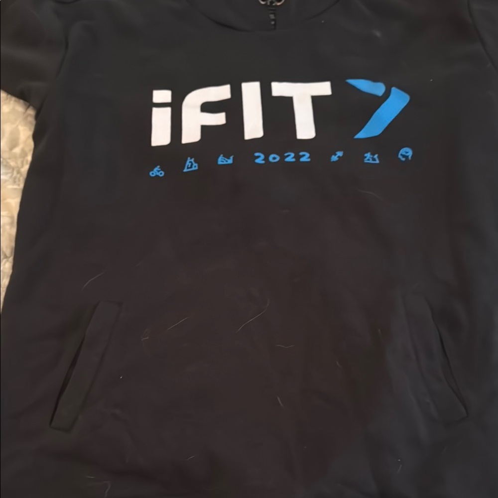 iFIT Black Hoodie with Blue Accents
